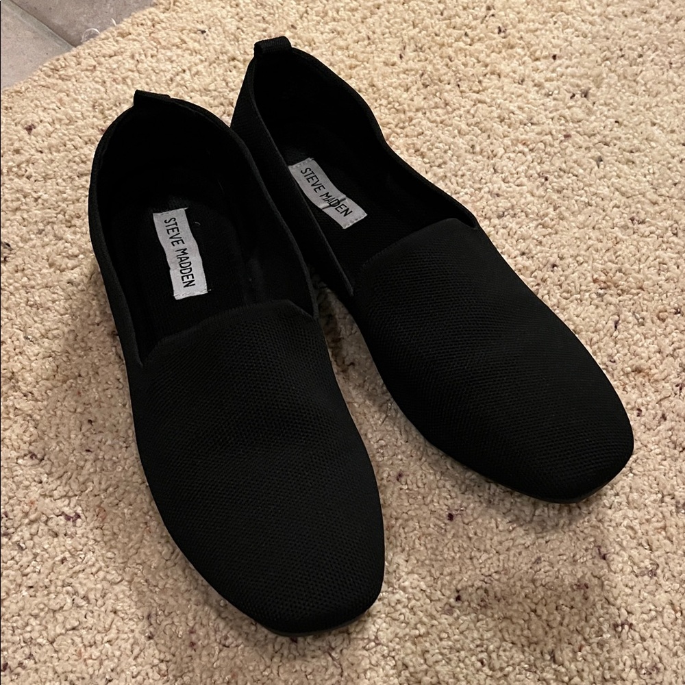Steve Madden Black Mesh Loafers